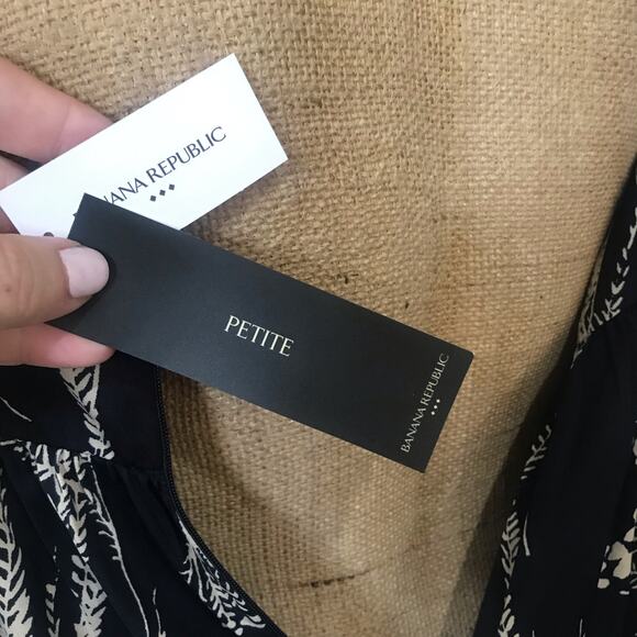 Banana Republic Trapeze Maxi Dress NWT NEW Size 2 Petite Navy Beige Beach Boho - Picture 8 of 14